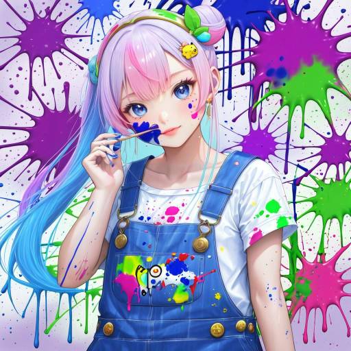 Illustration of Airani iofifteen (1st costume), hololive in the style of Roke (taikodon)