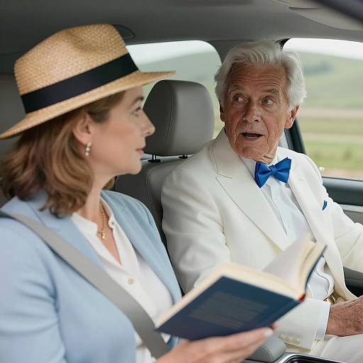 Conversation Inside a Car with Scenic View