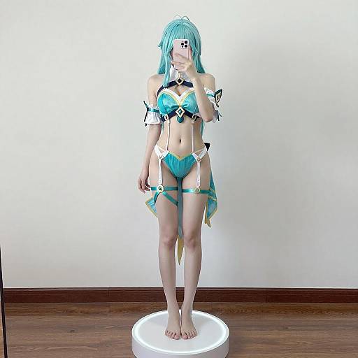 Fantasy Cosplay on Glowing Platform