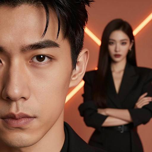 Dynamic Portrait of a Confident Couple