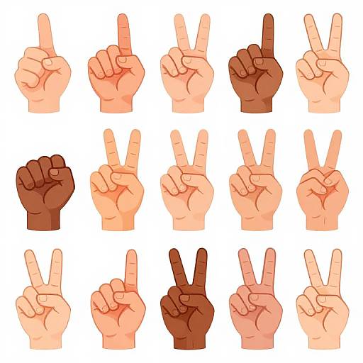 Diverse Cartoon Hand Gestures Clip Art