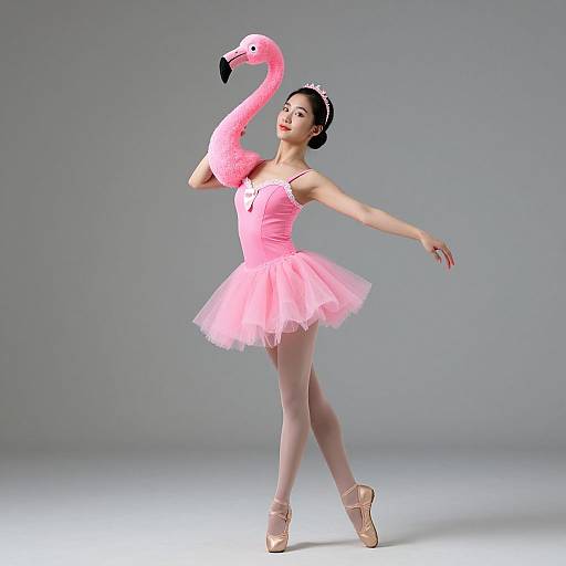 Pink Flamingo Dance Costume Pose