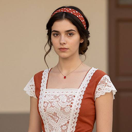 Vintage Portrait of Woman with Headband