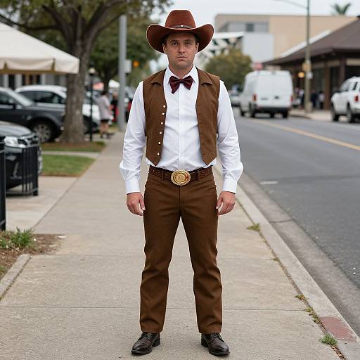 Man in Ironic Cowboy Costume