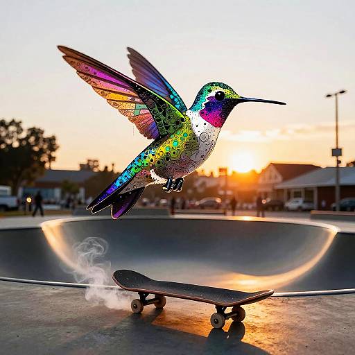Dynamic Hummingbird Mech at Sunset Skatepark