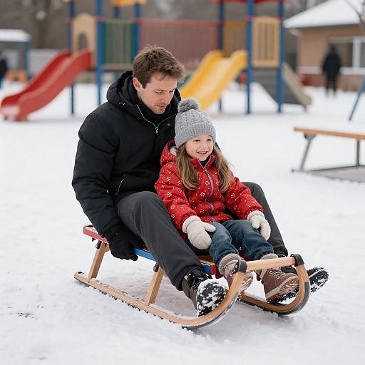 Winter Fun: Sledding Adventure Scene