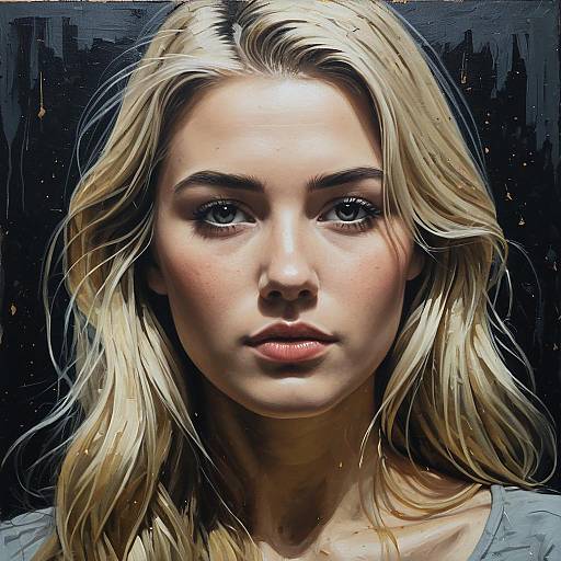 Photorealistic Oil Painting of Blonde Woman