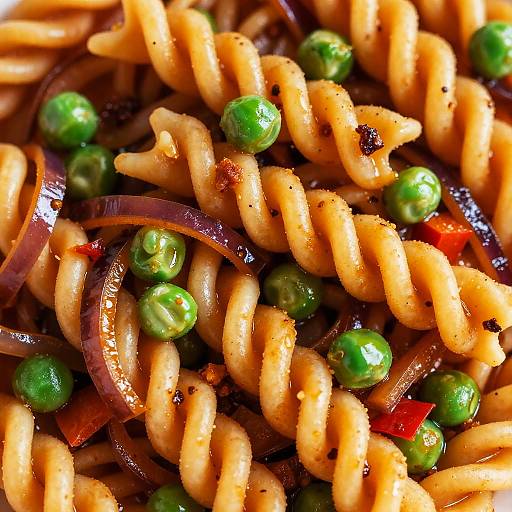 Vibrant Colorful Pasta Close-Up