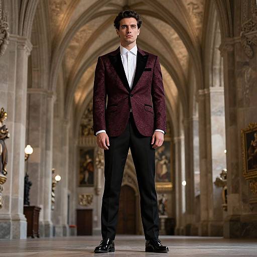 Elegant Man in Gothic Setting