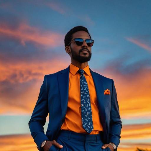 Dapper Sunset Style: Dark-Skinned Male