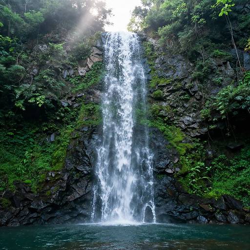 Photorealistic Lush Mountain Waterfall