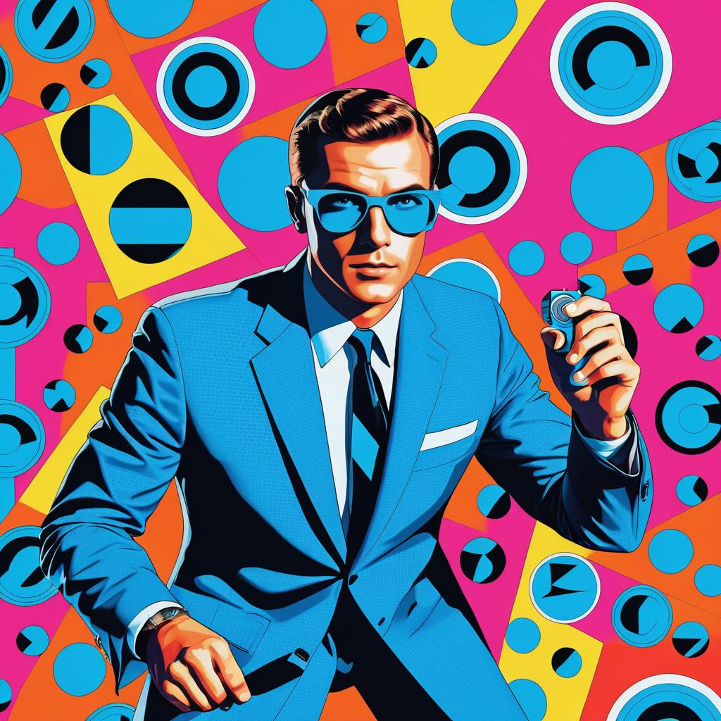 Dynamic Blue-Eyed Man in Pop Art Style