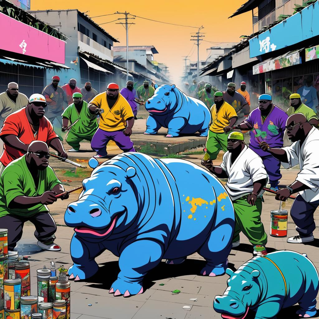 Dramatic Manga Comic: Hippos in the Streets