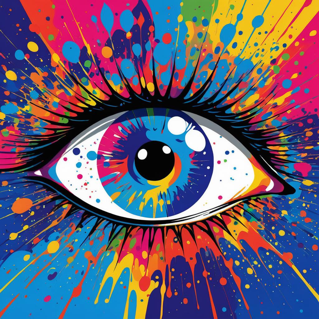 Surreal Eye Art with Vibrant Splashes