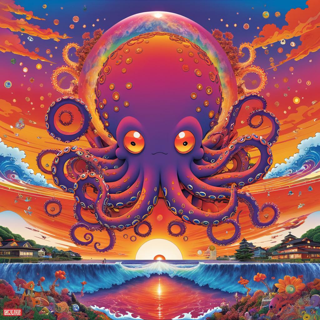 Surreal Octopus Sunset Album Artwork