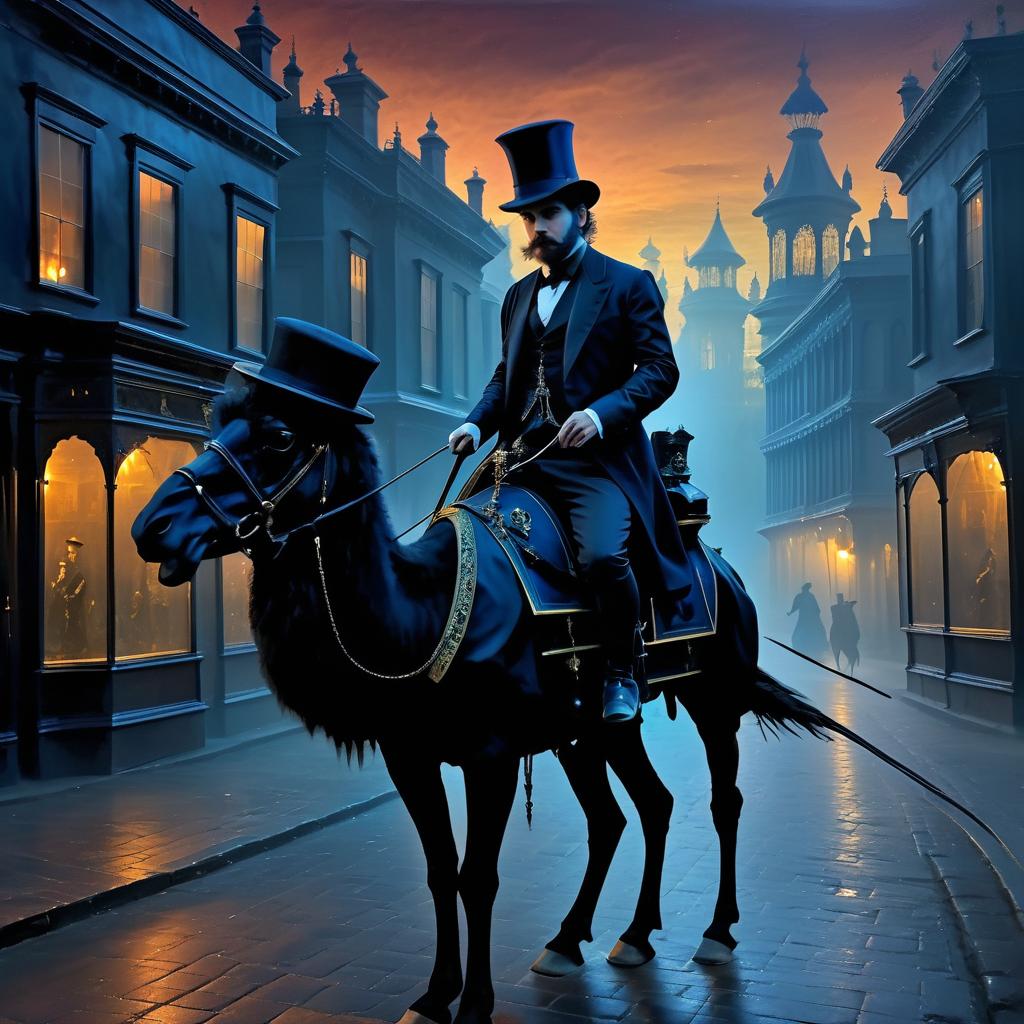 Victorian Dapper Gentleman on Spectral Camel