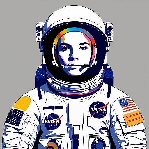 Realistic Astronaut Portrait by Warhol