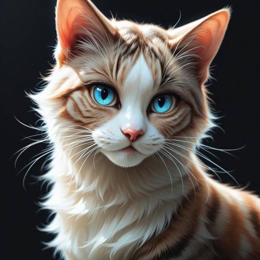 Realistic Cat Portrait with Blue Eyes Realistic Cat Portrait with Blue Eyes
