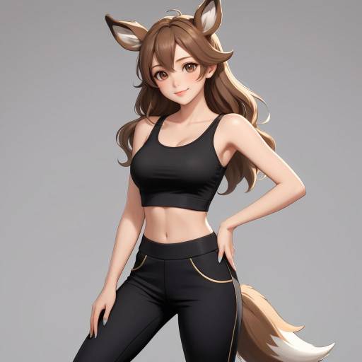 Serene Deer Girl in Confident Stance Serene Deer Girl in Confident Stance