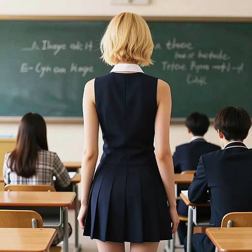 Photorealistic Classroom Portrait of Woman