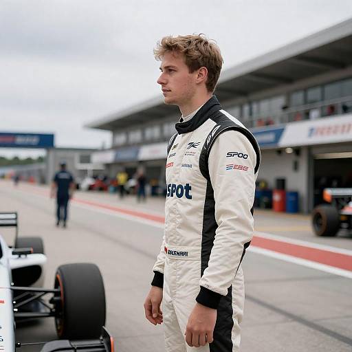 Male Race Car Driver in Pitlane