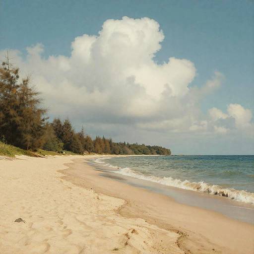 Peaceful Sandy Beach Landscape Painting