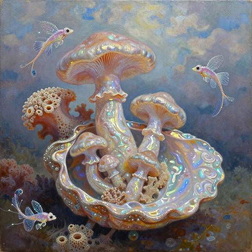 Iridescent Oceanic Pearl Shell Fantasy