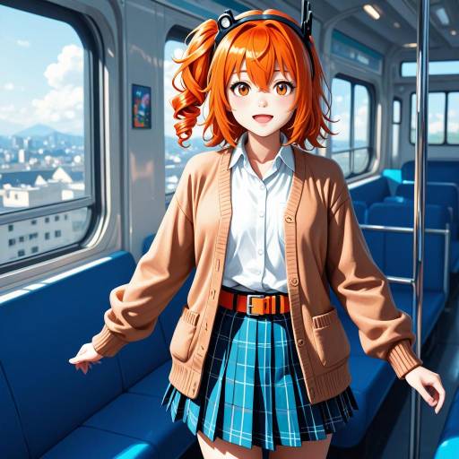 Vibrant Anime School Scene with Cowboy Shot