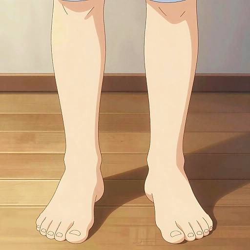 Detailed Close-Up of Anime Boy Feet