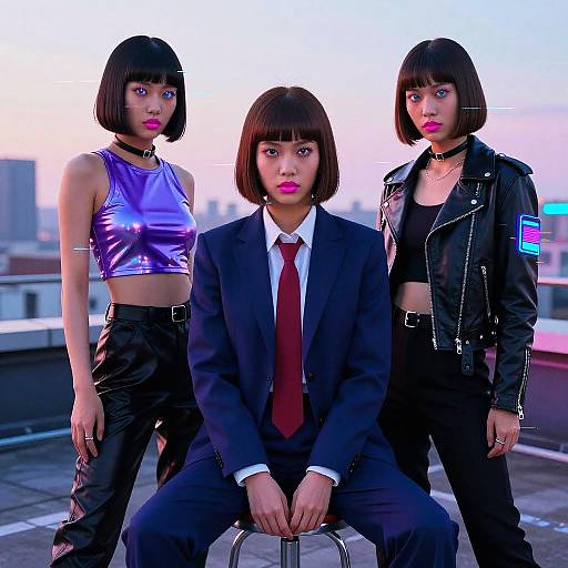 Cyberpunk Street Dancers at Dawn