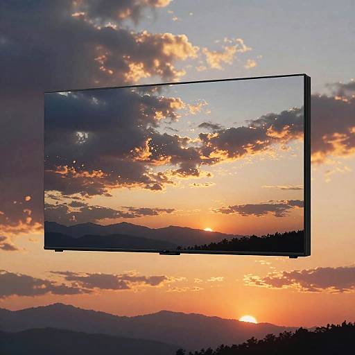 Serene Sunset Skybox with Mountains