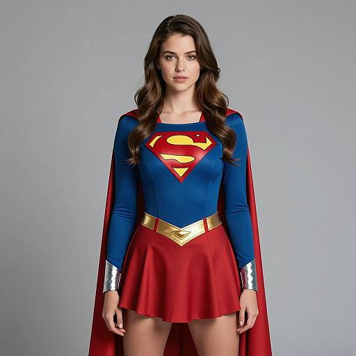 Young Woman in Supergirl Costume