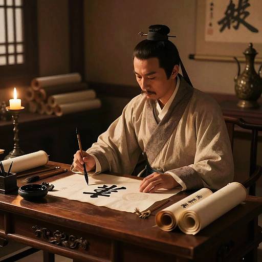 Ancient Calligrapher at Work