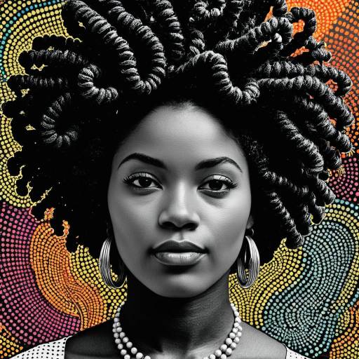 Afro-Caribbean Woman with Twisted Locs and Psychedelic Background