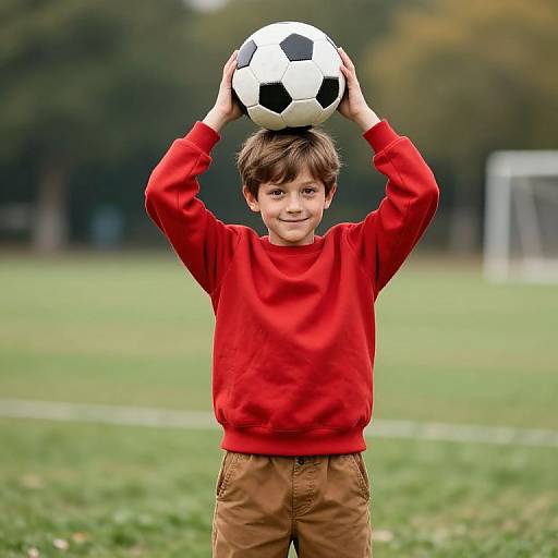 Boy Balancing Soccer Ball