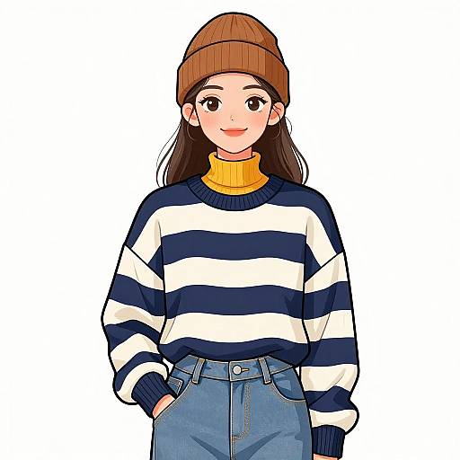 Smiling Woman in Casual Streetwear