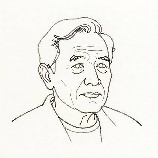 Minimalist Elderly Man Line Portrait