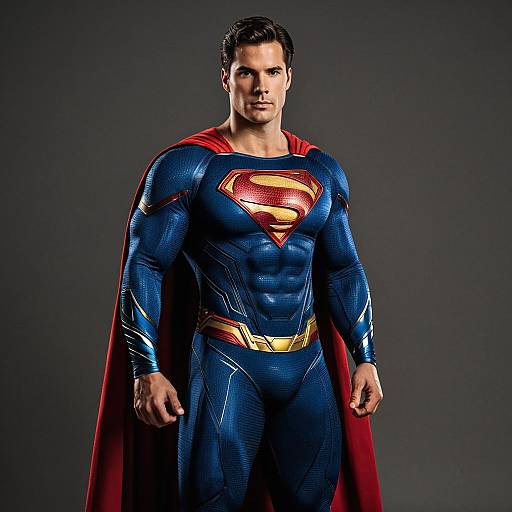 Realistic Superman in Fancy Dress Costume