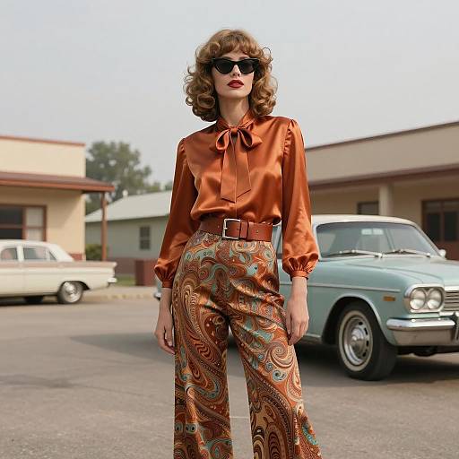 Glamorous 1970s Fashion Street Scene