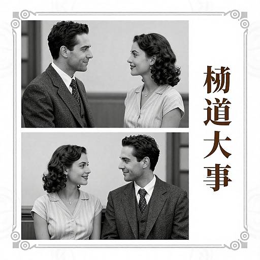 Monochrome Two-Photo Vintage Romance Poster