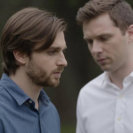 Intimate Close-Up of Two Men