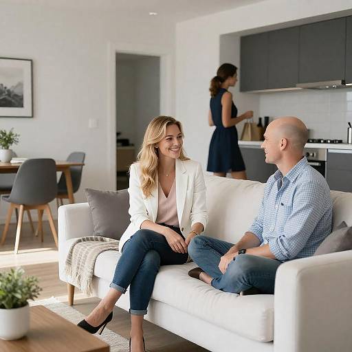 Sunny Modern Kitchen-Living Room Scene