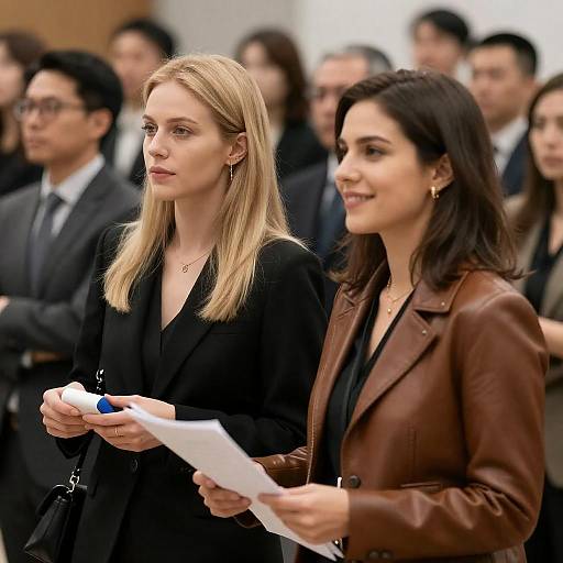 Business Women in a Crowded Room