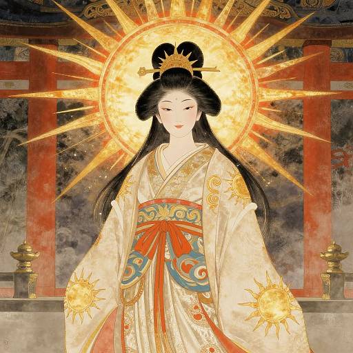 Elegant Japanese Sun Goddess Portrait