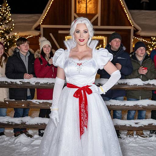 Festive Snow Queen at Holiday Party