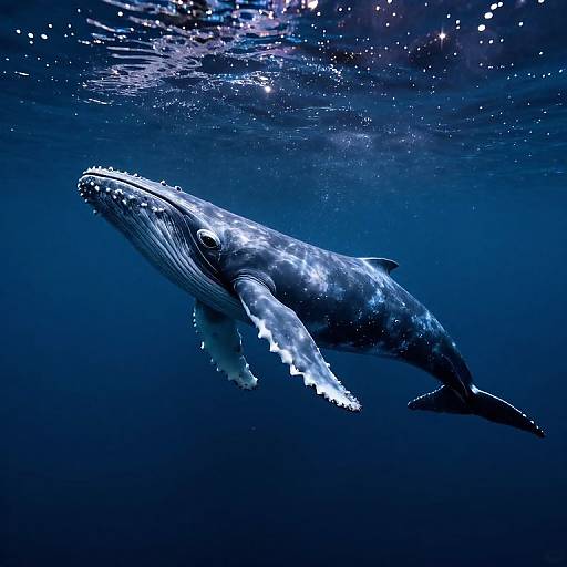 Cosmic Whale in Ethereal Ocean