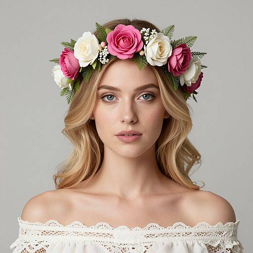 Blonde Woman with Rose Crown