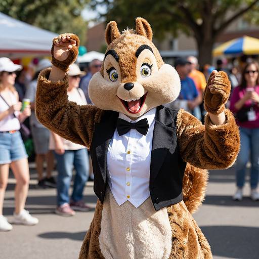 Woman Dancing in Squirrel Costume