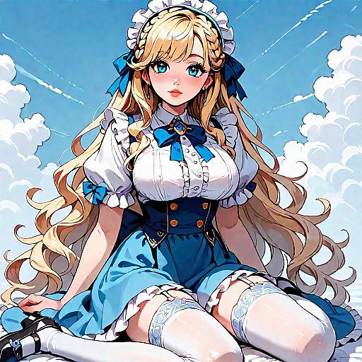 Blonde Beauty in Elegant Attire