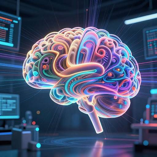 AI Brain Visualizing Creative Fractals